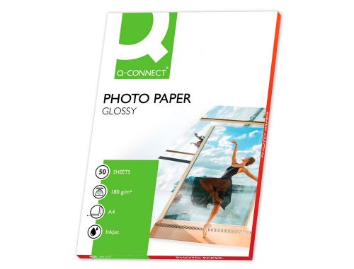 Papel fotografia q-connect glossy din a4 180 gr caixa de 50 folhas , Q-connect , 38152 , 5705831041233